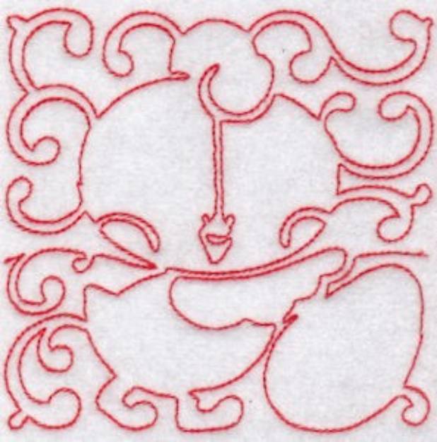 Picture of Quilt Redwork Chick Machine Embroidery Design