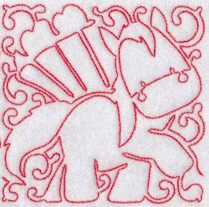 Picture of Quilt Redwork Horse Machine Embroidery Design