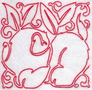 Picture of Quilt Redwork Dog Machine Embroidery Design