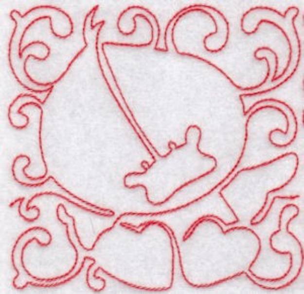 Picture of Quilt Redwork Duck Machine Embroidery Design