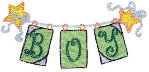 Picture of Boy Banner Machine Embroidery Design
