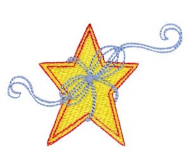 Picture of Star & Ribbon Machine Embroidery Design