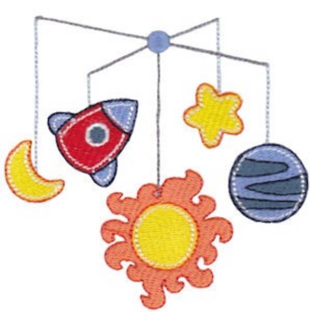 Picture of Space Mobile Machine Embroidery Design