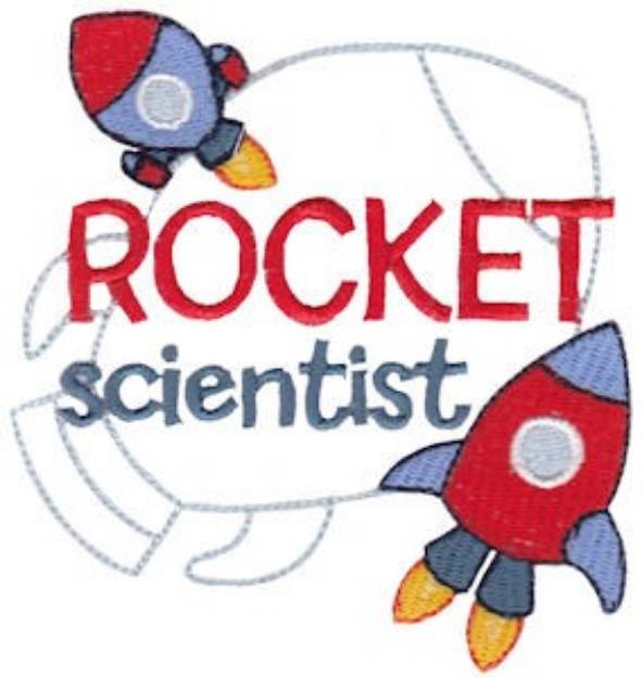 Picture of Rocket Scientist Machine Embroidery Design