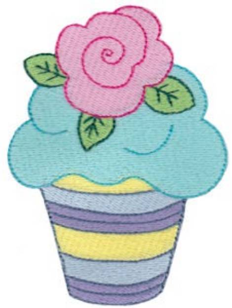 Picture of Flower Cupcake Machine Embroidery Design