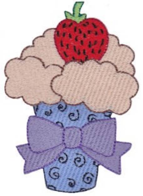 Picture of Strawberry Cupcake Machine Embroidery Design