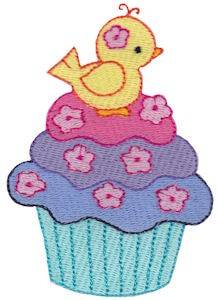 Picture of Bird Cupcake Machine Embroidery Design