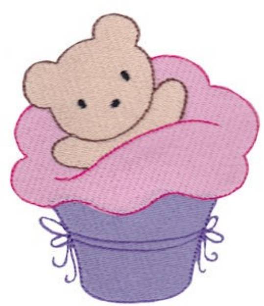 Picture of Teddy Bear Cupcake Machine Embroidery Design