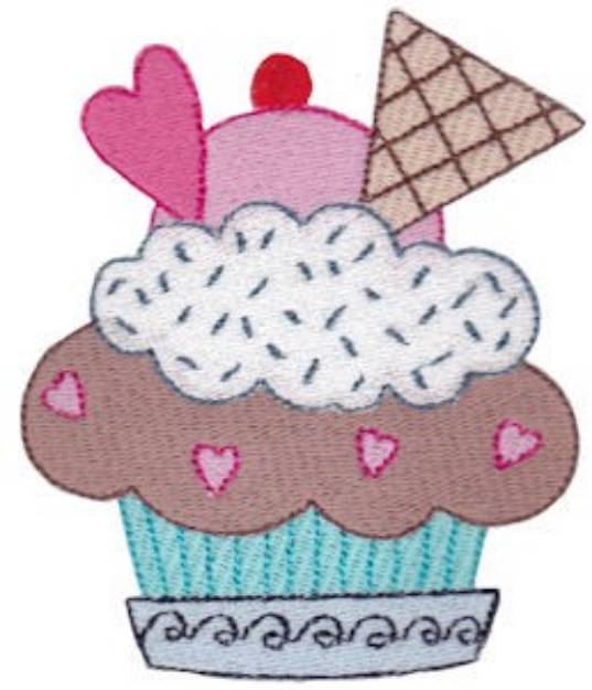 Picture of Sweet Cupcake Machine Embroidery Design