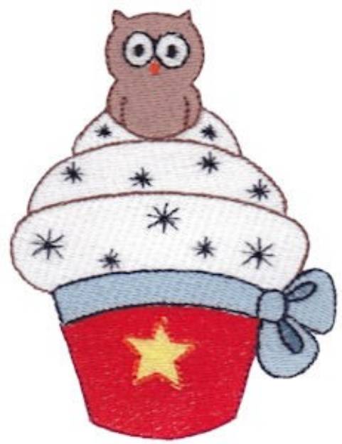 Picture of Owl Cupcake Machine Embroidery Design