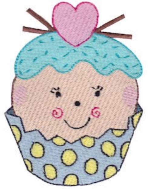 Picture of Happy Cupcake Machine Embroidery Design