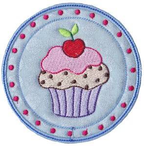Picture of Cherry Cupcake Patch Machine Embroidery Design