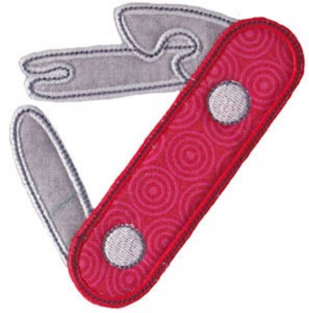 Picture of Applique Pocket Knife Machine Embroidery Design