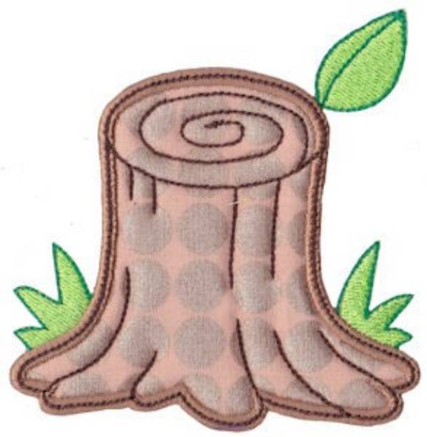 Picture of Applique Tree Stump Machine Embroidery Design