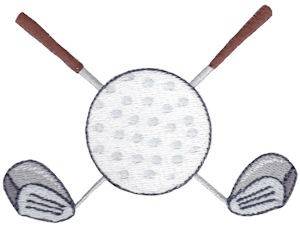 Picture of Golf Ball & Clubs Machine Embroidery Design