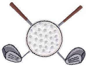 Picture of Golf Ball & Clubs Machine Embroidery Design