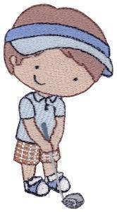 Picture of Young Boy Golfer Machine Embroidery Design