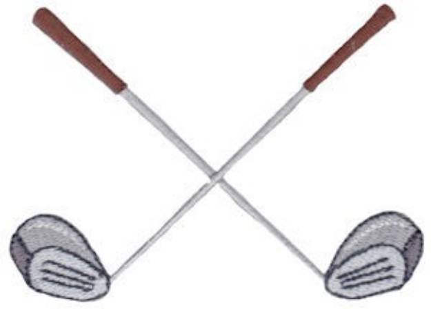 Picture of Crossed Golf Clubs Machine Embroidery Design
