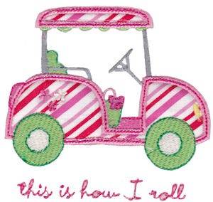 Picture of Applique Golf Cart Machine Embroidery Design