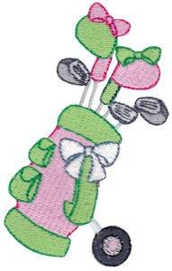 Picture of Golf Bag & Clubs Machine Embroidery Design
