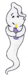 Picture of Friendly Ghost & Candle Machine Embroidery Design