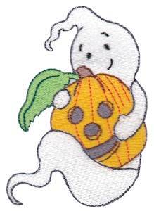 Picture of Friendly Ghost & Jack-O-Lantern Machine Embroidery Design