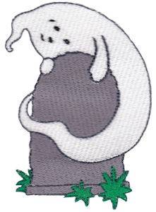 Picture of Ghost & Tombstone Machine Embroidery Design