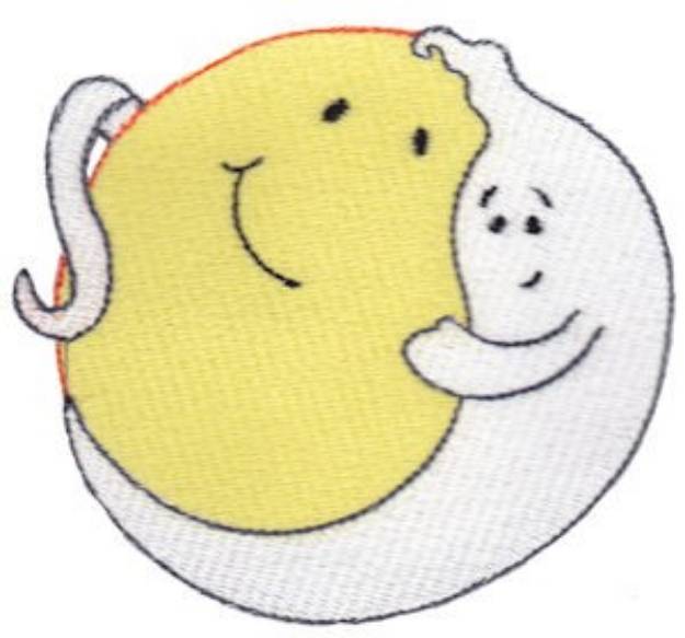 Picture of Happy Ghost & Moon Machine Embroidery Design