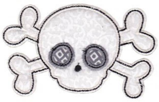 Picture of Skull & Crossbone Applique Machine Embroidery Design
