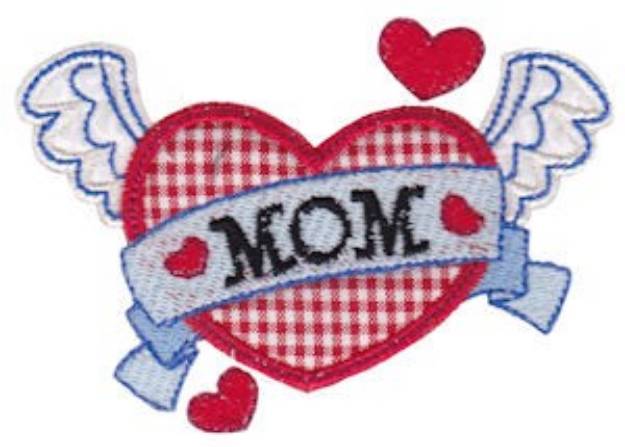 Picture of Winged Heart Applique Machine Embroidery Design
