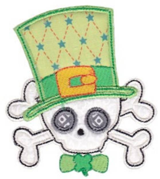 Picture of St. Patricks Skull Applique Machine Embroidery Design