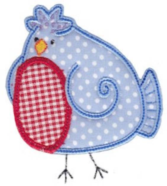 Picture of Here Birdie Applique Chicken Machine Embroidery Design