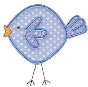Picture of Here Birdie Bluebird Applique Machine Embroidery Design