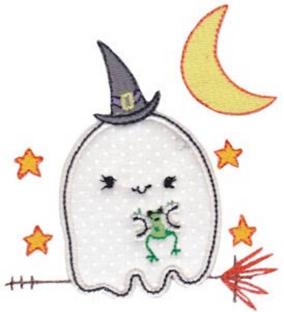 Picture of Halloween Ghost Applique Machine Embroidery Design