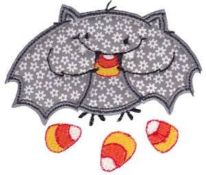 Picture of Halloween Bat Applique Machine Embroidery Design