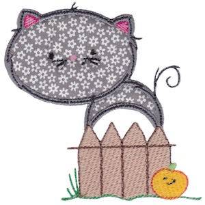 Picture of Halloween Cat Applique Machine Embroidery Design