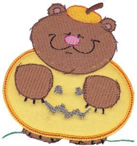 Picture of Halloween Bear Applique Machine Embroidery Design