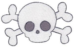 Picture of Mini Skull & Crossbones Machine Embroidery Design