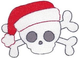 Picture of Christmas Skull & Crossbones Machine Embroidery Design