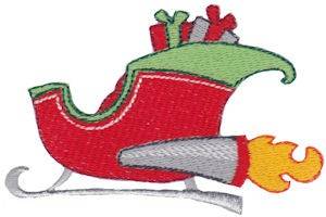 Picture of Mini Christmas Sleigh Machine Embroidery Design