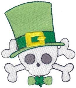 Picture of St. Patricks Skull & Crossbones Machine Embroidery Design