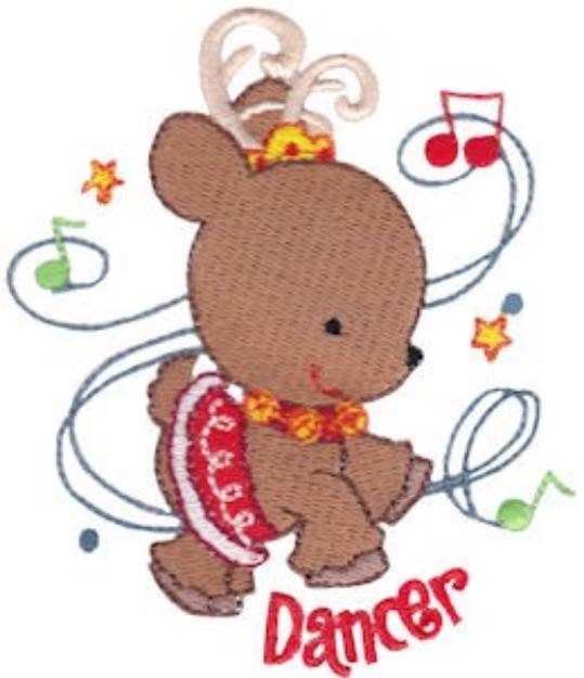 Picture of Mini Christmas Dancer Reindeer Machine Embroidery Design