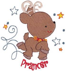 Picture of Mini Christmas Prancer Reindeer Machine Embroidery Design