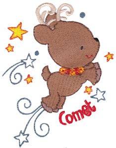 Picture of Mini Christmas Comet Reindeer Machine Embroidery Design
