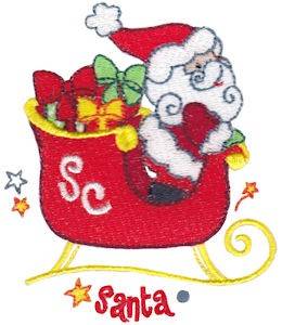 Picture of Mini Santa & Sleigh Machine Embroidery Design