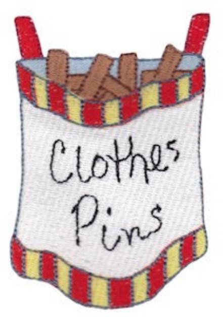 Picture of Laundry Day Clothes Pins Machine Embroidery Design