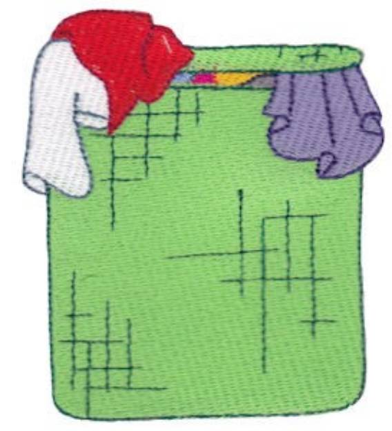 Picture of Laundry Day Clothes Hamper Machine Embroidery Design