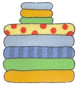 Picture of Laundry Day Folded Towels Machine Embroidery Design