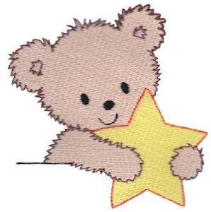 Picture of Teddy Bear & Star Machine Embroidery Design