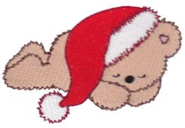 Picture of Teddy Bear & Santa Hat Machine Embroidery Design